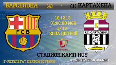 Барселона - Картахена обзор матча (17.12.2013)