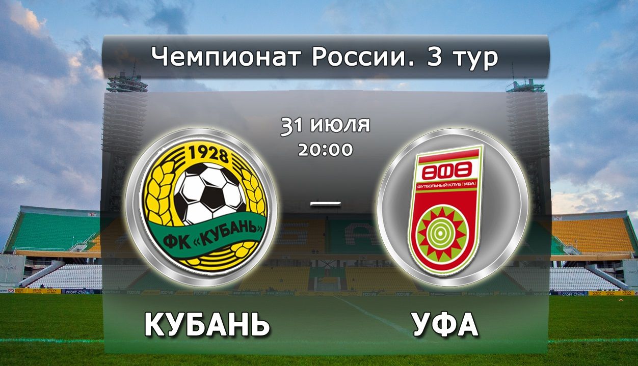 Кубань - Уфа обзор матча (31.07.2015)