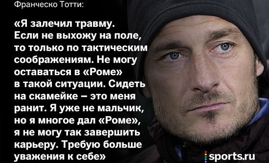 Спаллетти исключил Тотти из состава Спаллетти исключил Тотти из состава