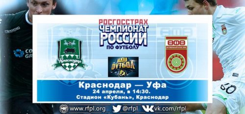 Краснодар - Уфа обзор матча (24.04.2016)